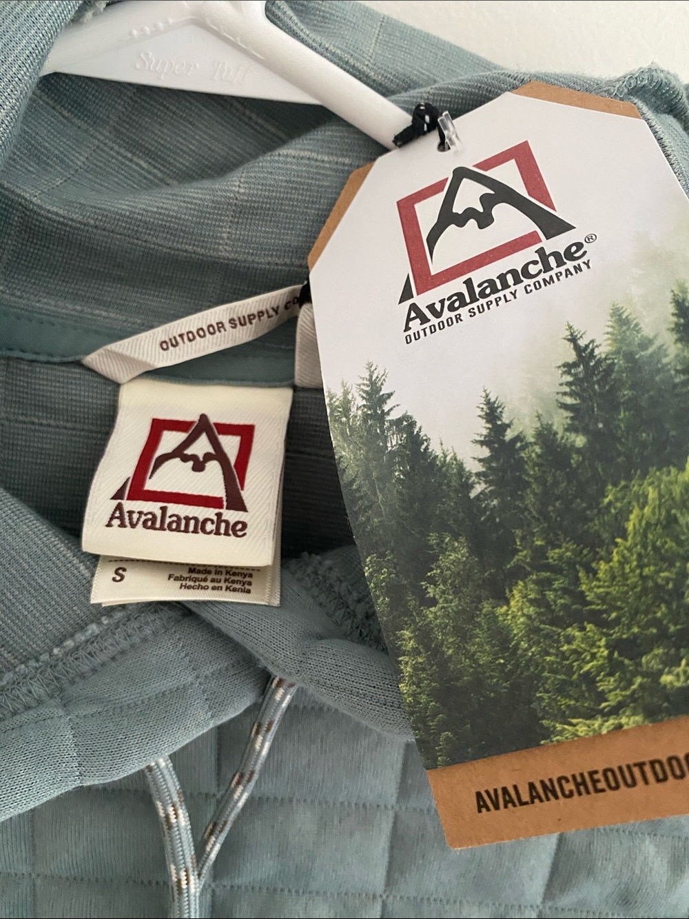 NWT Avalanche Outdoor Supply Lead Blue Jaquard Quilted Hoodie Size SMALL - Picture 3 of 11